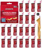 Catchmaster Fly Ribbon, Bug & Fly Traps for Indoors and Outdoors, Premium Sticky Adhesive Fruit Fly & Gnat Hanging Strips, Bulk Scented Flying Insect Paper Rolls (20-Pack)