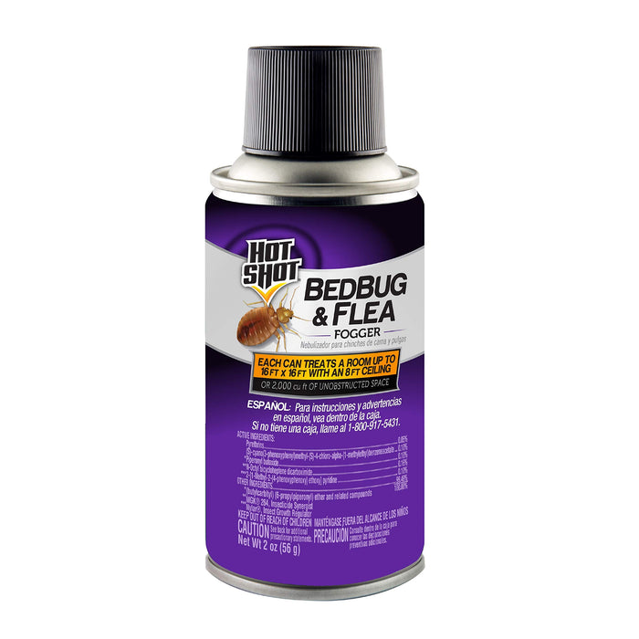 Hot Shot Bedbug & Flea Fogger For Insects, Aerosol, 3/2-Ounce, Pack of 18