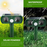 Jahy2Tech 2 Pack Ultrasonic Animal Repellent Outdoor Solar Animal Repeller Waterproof with PIR Sensor & LED Red Lights Animal Deterrent to Keep Deer Bird Cat Dog Raccoon Mouse Fox Out of Garden Yard