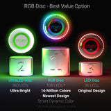 TOSY Flying Disc - 16 Million Color RGB or 36 or 360 LEDs, Extremely Bright, Smart Modes, Auto Light Up, Rechargeable, Perfect Birthday & Camping Gift for Men/Boys/Teens/Kids, 175g frisbees