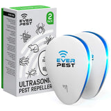 Ultrasonic Pest Control Repeller - Repel Rodents, Ants, Cockroaches Get Rid, Bed Bugs, Mosquitos, Flies, Spiders, Squirrel Bats - Eco-Friendly Safe for Humans - 2 Pack