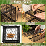 Humane Rat Trap Chipmunk Rodent Trap Mouse Trap Squirrel Trap Small Live Animal Trap Mouse Voles Hamsters Live Cage Rat Mouse Cage Trap for Mice Easy to Catch and Release (Black,2 Pcs)