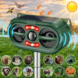 Ultrasonic Animal Repeller,Solar Powered Animal Repellent Outdoor Cat Repellent Dog Deterrent Waterproof Ultrasonic Bird Repellent with Motion Sensor for Squirrel Rabbit Fox Raccoon,Yard Garden Farm