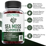 Irish Sea Moss Gummies - 3000MG - Formulated with Irish Sea Moss, Bladderwrack & Burdock Root. Rich in Essential Vitamins & Minerals - Rich in Antioxidants - Advanced Superfood Supplement - 60 Gummies