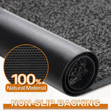 Mibao Dirt Trapper Door Mat for Indoor&Outdoor, 20" x 32", Grey Black,Washable Barrier Mat, Heavy Duty Non-Slip Entrance Rug Shoes Scraper, Super Absorbent Front Carpet