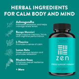 WellPath Zen Relief Support Supplement - Calm Mood, Stress & Energy Support | Ashwagandha Root, Rhodiola Rosea, Lemon Balm, L-Theanine | Premium Mood Support Supplements | Herbal Capsules, 60 Ct