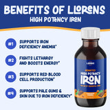 Iron Supplement High Potency Liquid Iron for Adults by Hematex - 100mg Polysaccharide Iron Complex Iron Supplements for Anemia and Iron Deficiency (Chocolate Caramel Flavor)