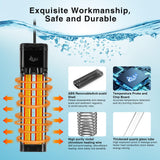 AQQA Aquarium Heater,300W 500W 800W 1000W 1200W Fish Tank Heater,59℉-93℉ Submersible Intelligence Aquarium Heater with Over-Temperature Dry Burning Protection, for Freshwater and Saltwater (1000w)