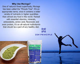 Zen Principle 1 lb. Premium Organic Moringa Oleifera Leaf Powder. 100% USDA Certified. Sun-Dried, All Natural Energy Boost, Raw Superfood and Multi-Vitamin. No GMO, Gluten Free.
