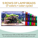 hygger 42W 24/7 Lighting Aquarium LED Light, Sunrise-Daylight-Moonlight Mode and DIY Mode, Timer Adjustable Brightness Fish Tank Light with Extendable Bracket 7 Colors for Planted Tank