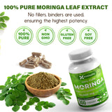 Moringa Capsules| Moringa Oleifera |10,000mg| 300 Capsules| 100% Pure| Non-GMO and Gluten Free Supplement | Complete Green Superfood | Moringa Leaf Extract Powder| Immune System| Energy| Metabolism
