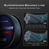 KastKing Superpower Braided Fishing Line,Low-Vis Gray,20 LB,327 Yds