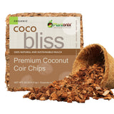 Coco Bliss Premium Coconut Coir Chips - 100% Organic Husk Chips - Low EC and pH for Plants (10 lbs)