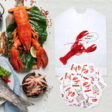 100 Pcs Crab Bib Lobster Bib Wet Wipe Bundle 50 Pcs Disposable Adult Bibs 50 Pcs Moist Towelettes for Seafood Fest (Lobster)
