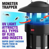 Bell+Howell Monster Trapper 1923 Vacuum-Based Trap for Bugs and Insects, No Zapping Noise, Whisper-Quiet, 100% Chemical-Free, Pest Killer As Seen On TV, 8.5" x 7.5"