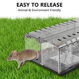 PZQZMAR Mouse Traps, Humane Mouse Trap, Easy to Set, Mouse Catcher Quick Effective Reusable and Safe for Families（2-in-1）