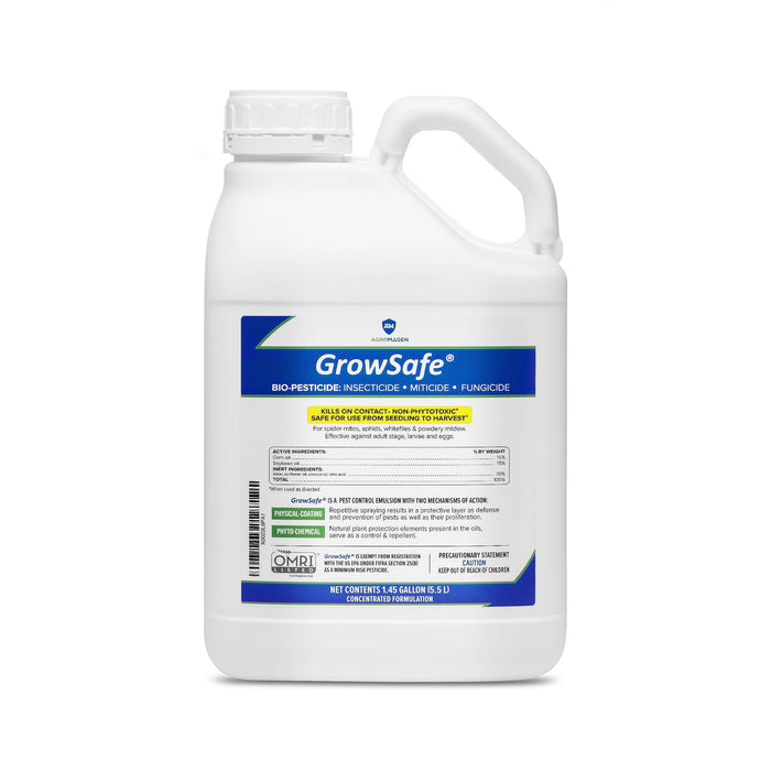 AgroMagen, GrowSafe Bio-Pesticide for Spider, Organic Natural Miticide, Fungicide and Insecticide (1.45 Gal)