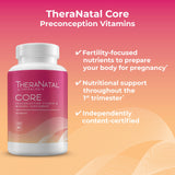 TheraNatal Core Preconception Prenatal Vitamin (90 Day Supply) | Prenatal Fertility Supplements for Women Trying to Conceive | NSF Certified