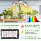 LBW Grow Light with Stand, Tri-Head LED Plant Light for Indoor Plants, Full Spectrum 150 LEDs, 3/6/12H Timer, 6 Dimmable Levels, 3 Switch Modes, Adjustable Tripod Stand 15-63 inches