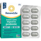 Renew Life Extra Care Go-Pack Probiotic Capsules, Daily Supplement Supports Immune, Digestive and Respiratory Health, L. Rhamnosus GG, Dairy, Soy and gluten-free, 50 Billion CFU, 30 Ct