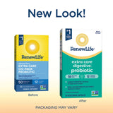 Renew Life Extra Care Go-Pack Probiotic Capsules, Daily Supplement Supports Immune, Digestive and Respiratory Health, L. Rhamnosus GG, Dairy, Soy and gluten-free, 50 Billion CFU, 30 Ct