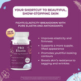 Body Kitchen Pro-Elastin, 1000 mg Elastin Supplement, Help Reduce Signs of Aging, Improved Skin Health, Firmness & Elasticity, Fewer Wrinkles, Veggie Caps, (Pack of 2)