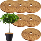 ZeeDix 6 Pcs Coconut Fibers Mulch Ring Tree Protector Mat, 17.8 Inch Coco Coir Tree Protection, Tree Ring Mats Tree Disc Plant Cover for Indoor or Outdoor