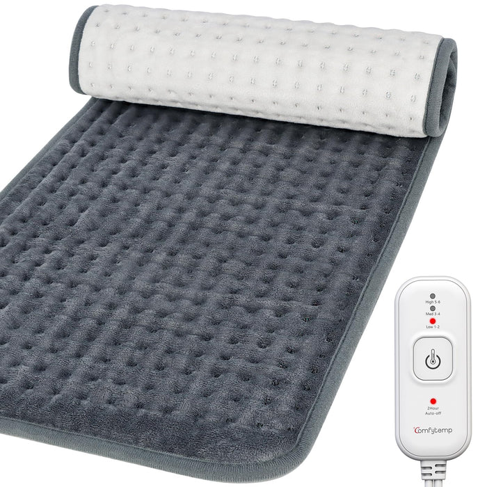 Comfytemp Heating Pad for Back Pain & Cramps Relief, FSA HSA Eligible Electric Heating Pads Large with 2H Auto Off & 6 Heat Levels, Heat Pad for Neck and Shoulders, Washable, Ideal Gifts, 12"x24"