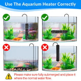 SZELAM Aquarium Heater 200W 300W 500W, Energy Saving Fish Tank Heater, Explosion-Proof and Anti-overheating, Fast Heating Submersible Fish Heater for Freshwater and Saltwater Betta Tank Heater