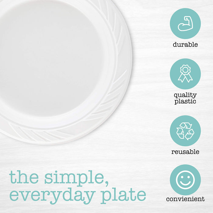 PLASTICPRO 400 Count Disposable 6 Inch White Plastic Dessert Plates