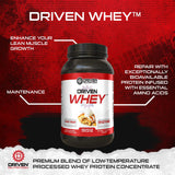 Driven WHEY- Grass Fed Whey Protein Powder: Delicious, Clean Protein Shake- Improve Muscle Recovery with 23 Grams of Protein with Added BCAA and Digestive Enzymes (Vanilla Dream, 2 lb)