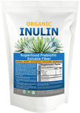 Inulin Powder Organic (16oz/1 Pound) Gentle Agave Inulin Powder Prebiotic Soluble Inulin Fiber Supplement. Digestive Support Gut Health, Colon, Vegan Baking, Fiber For Smoothies & Drinks