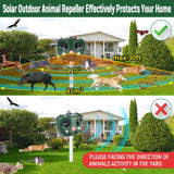 Protecker Ultrasonic Animal Repellent Outdoor,Solar Cat Repellent Outdoor with Motion and Light Sensor and Sound,Cat Bird Deer Squirrel Ultrasonic Animal Pest Repeller Deterrent Devices for Yard