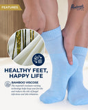 Pembrook Bamboo Diabetic Socks for Women & Men - 6 Pairs Ankle Length Diabetic Socks Women | Bamboo Socks Womens | Neuropathy Socks for Women