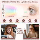 Madison Avenue Blue Light Blocking Glasses Oversized Fashion Blue Light Glasses for Women Anti Eyestrain & UV Protection Computer Eyeglasses (Gradient Brown)