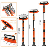 Nurouz Snow Removel Kits, Snow Shovel, Snow Brush, Ice Scrapers for Car Windshield-Non-Scratch, Folding Snow Shovel, Retractable Snow Brush Pusher, Extendable from 34" to 56" with Storage Bag