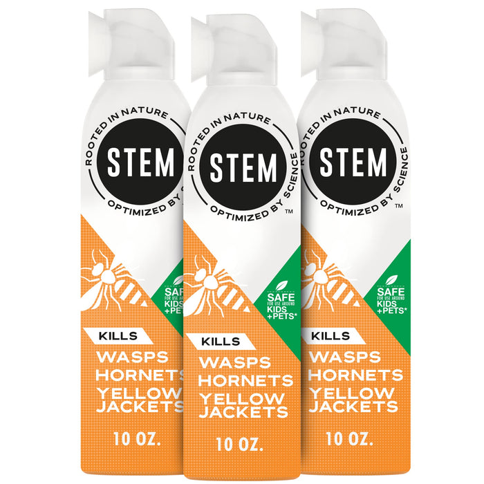 Stem Kills Wasps, Hornets And Yellow Jackets: Plant-Based Active Ingredient Bug Spray, Botanical Insecticide For Outdoor Use; 10 fl oz (Pack Of 3)