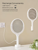 Rotating Head Rechargeable Fly Swatter Electric Fly Swatter Racket Bug Zapper Racket Indoor Bug Zapper Indoor Fly Zapper Repellent Fruit Fly Trap Mosquito Zapper