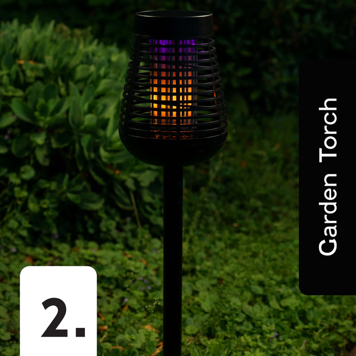 PIC Solar Insect Killer Torch (DFST), Bug Zapper and Accent Light, Solar Bug Zapper - Kills Bugs on Contact