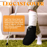 2 Pcs Leg Cast Cover Below the Knee Cast Sock Sleeve Adjustable Drawstring Cast Protector for Men Women Foot Leg Ankle Proof(Black, 13.39 x 10.24 In)