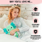 Axolotl Microwavable Unscented Heating Pad for Women and Kids- Cute Soft Cozy Pillow Plush Heatable Warm Stuffed Animals - Kawaii Hot and Cold Plushie Food Toy - Axolotl Gifts for Girls and Boys