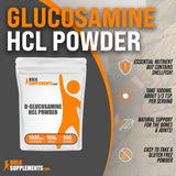 BULKSUPPLEMENTS.COM Glucosamine HCl Powder - Glucosamine 1000mg, Glucosamine Supplement, Glucosamine Powder - Joint Supplements, Gluten Free, 1000mg per Serving, 500g (1.1 lbs)