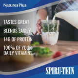 NaturesPlus SPIRU-TEIN Shake - Cookies & Cream - 2.3 lbs, Spirulina Protein Powder - Plant Based Meal Replacement, Vitamins & Minerals for Energy - Vegetarian - 30 Servings