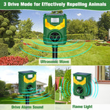 Ultrasonic Animal Repeller,2023 Upgrade Cat Repellent Outdoor,Solar Animal Repeller Ultrasonic with Motion Sensor & Flame Light,Deer Repellent,Dog Repeller for Repelling Cat,Squirrels,Raccoon,Rabbit