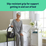 Medline Bed Assist Bar with Storage Pocket, Height Adjustable Bed Rail for Elderly Adults, Assistance for Getting In and Out of Bed at Home