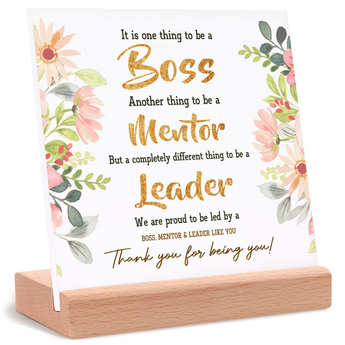 Boss Gifts for Women, Best Gifts for Boss Female - Unique Office Desk Card with Warm Words, Funny Boss Lady Gifts for Birthday, Going Away, Boss Day - Thank You Gifts for Your Female Boss