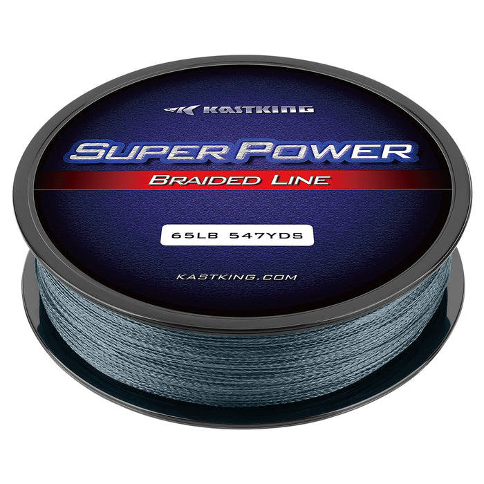 KastKing Superpower Braided Fishing Line,Low-Vis Gray,20 LB,327 Yds