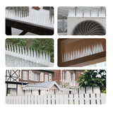 OFFO Clear Bird Spikes Pigeon Outdoor Spikes for Cat Keep Birds Raccoon Woodpecker Off Covers 8 Feet, Frosted White