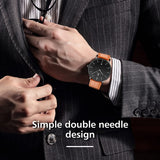 BEN NEVIS Watch, Mens Watch,Minimalist Fashion Simple Wrist Watch Analog Date with Leather Strap Orange Blue