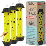 W4W, Jumbo Fly Stick- Super Sticky Fly Trap, Bugs Flies & Insects (3 Traps Included)-[3 Pack]